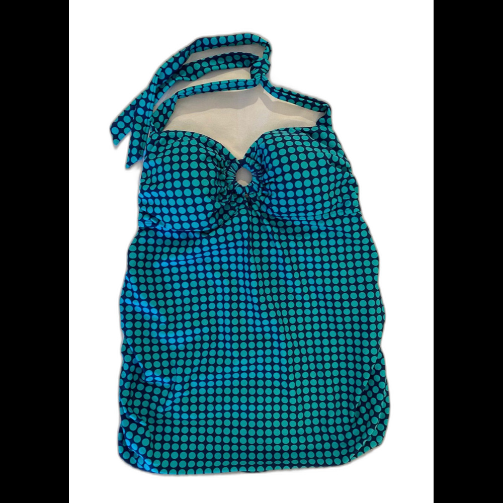 Oh‎ Baby by Motherhood Maternity Swimsuit Halter Top Medium Turquoise Summer